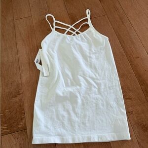 Aqua White Backless Sleeveless Camisole